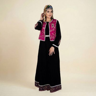 خرید لباس محلی کردی مخمل گل بنفش زنانه – مزون دنیام