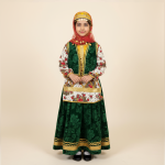 خرید لباس آذی طرح آیسان دخترانه کودک سنتی عکس از رو به رو – مزون دنیام