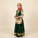 خرید لباس آذری طرح آیسان دخترانه کودک سنتی عکس از کنار – مزون دنیام