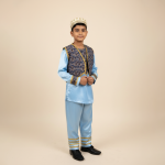 لباس سنتی ترمه قاجار پسرانه کودک با جلیقه ترمه – مزون دنیام