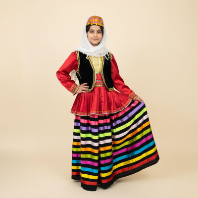 خرید لباس محلی قاسم آبادی دخترانه از مزون دنیام