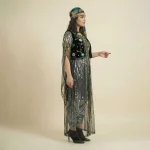 خرید لباس محلی کردی با گلدوزی باغ بهشت زنانه عکس از کنار – مزون دنیام