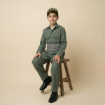 خرید لباس محلی شکاری کردی پسرانه کودک - عکس نشسته– مزون دنیام